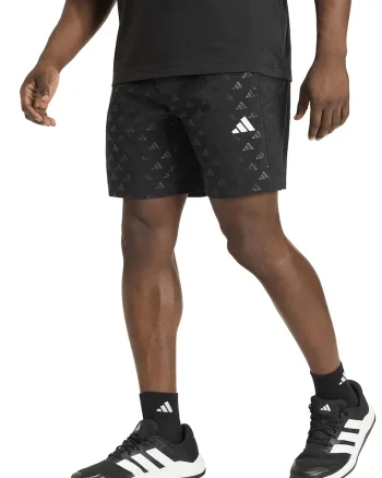 Pantaloni scurti cu model logo pentru fitness Essentials, Negru