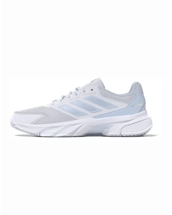 Pantofi sport Court Jam Control 3 low-cut pentru tenis, Alb/Gri deschis/Albastru glaciar