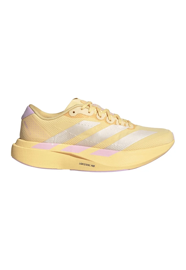 Pantofi Adizero Evo cu logo lateral, pentru alergare, Galben neon/Argintiu