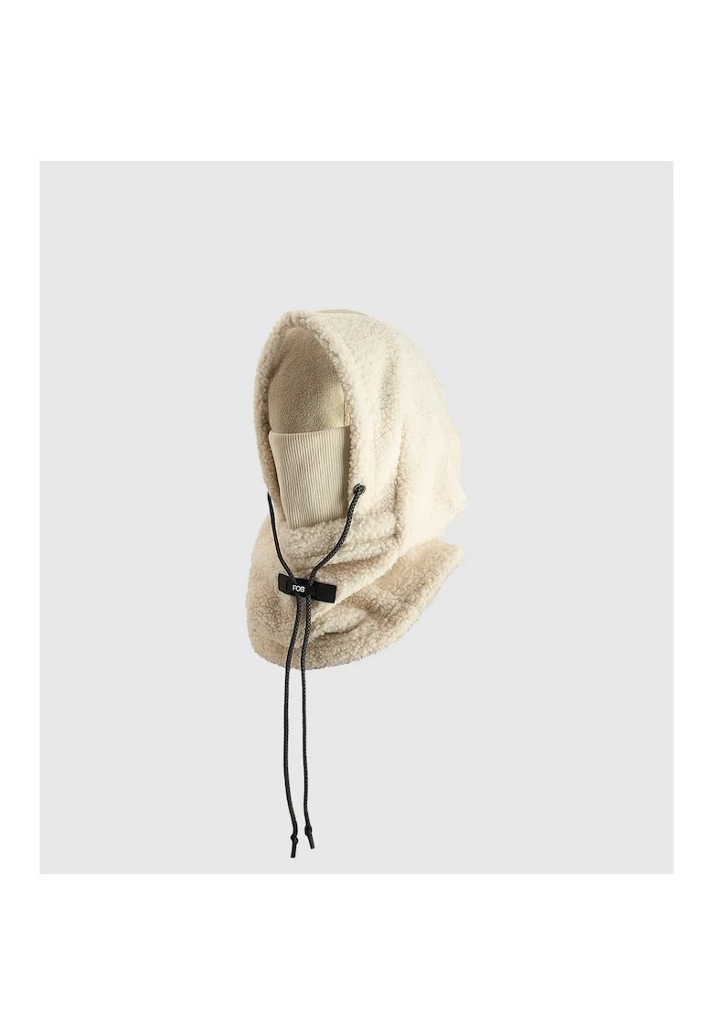 Cagula  sherpa alb S/M, unisex, fleece, protectie iarna