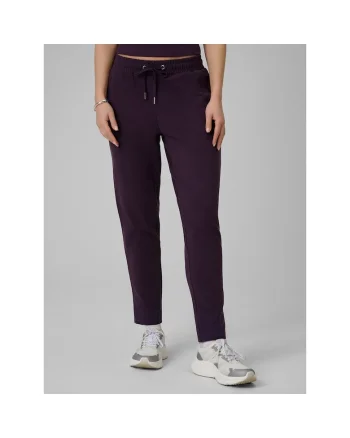 Pantaloni sport dama,  mov, bumbac, talie inalta, buzunare cu fermoar