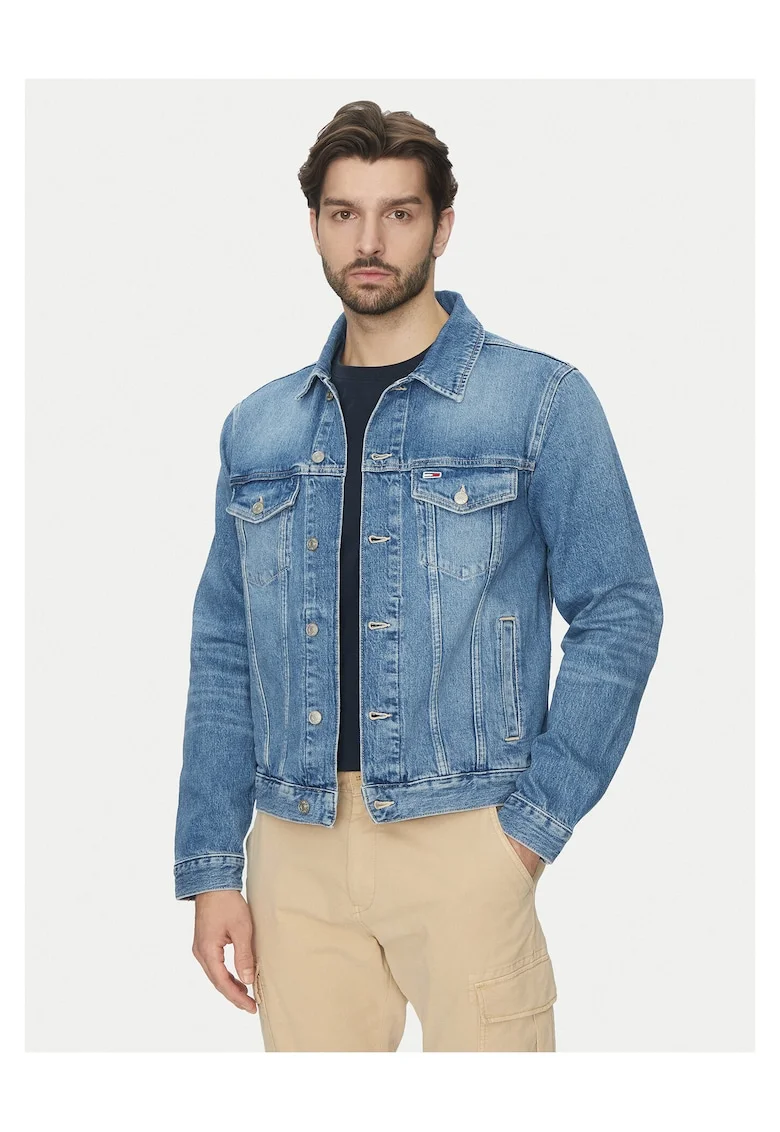 Geaca de blugi barbati  albastru, denim