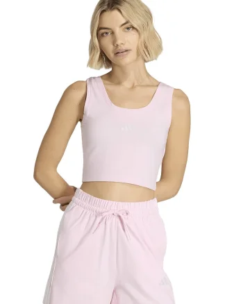 Top crop cu detaliu logo, Roz deschis