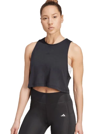 Tricou crop lejer pentru fitness Motion Essentials, Negru