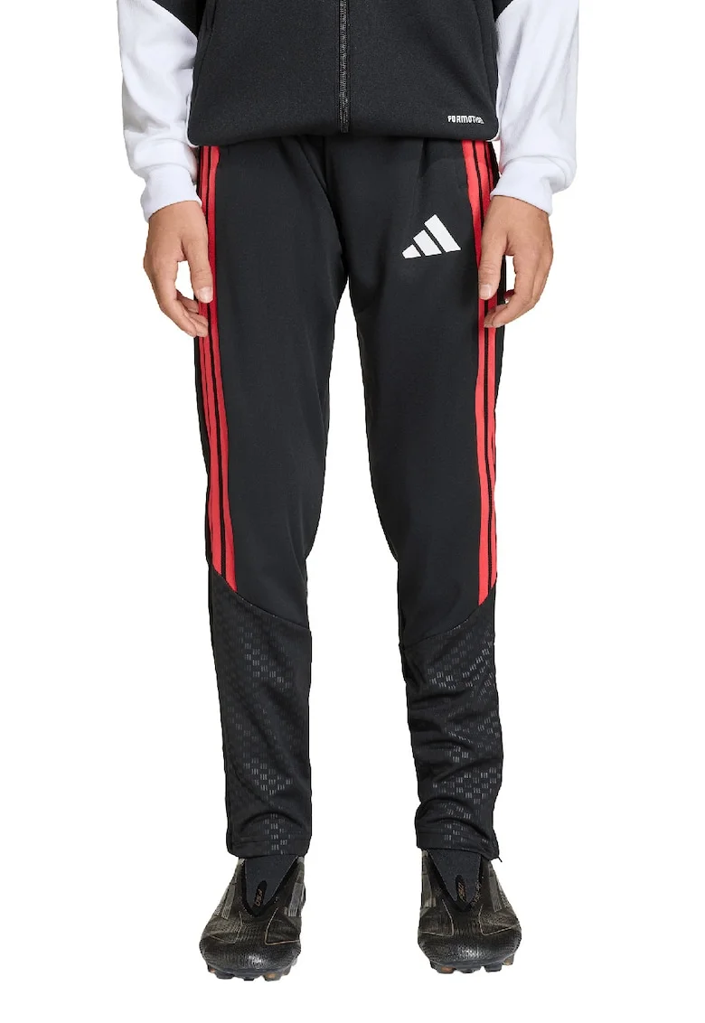 Pantaloni de trening cu talie elastica pentru fotbal, Rosu/Negru