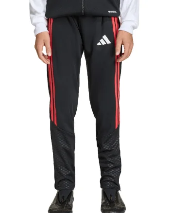 Pantaloni de trening cu talie elastica pentru fotbal, Rosu/Negru