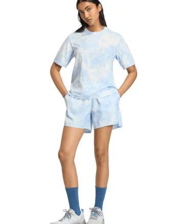 Tricou cu model tie-dye pentru drumetii, Albastru deschis