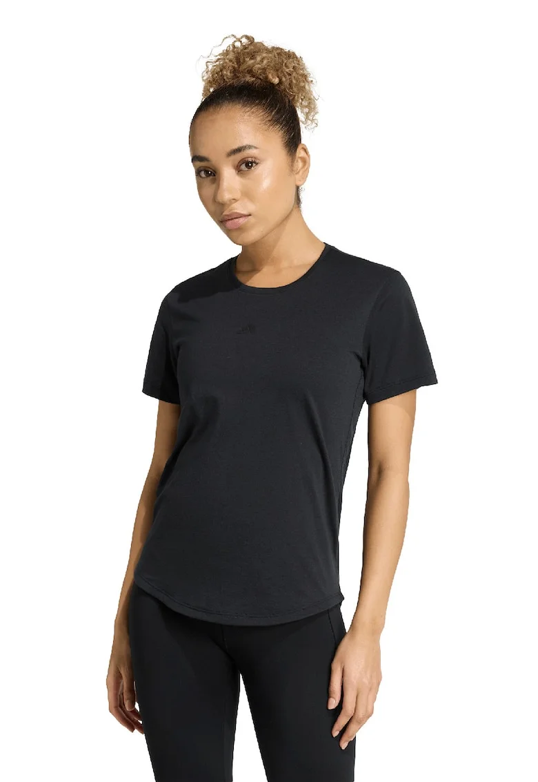 Tricou cu decolteu la baza gatului, pentru antrenament Motion, Negru