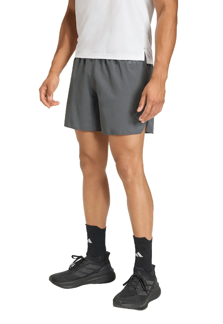 Pantaloni scurti cu talie elastica, pentru alergare, Gri inchis