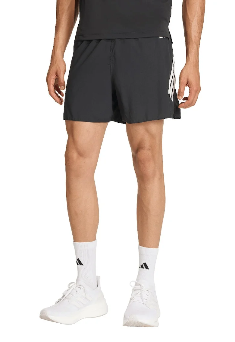 Pantaloni scurti cu talie elastica, pentru alergare, Negru