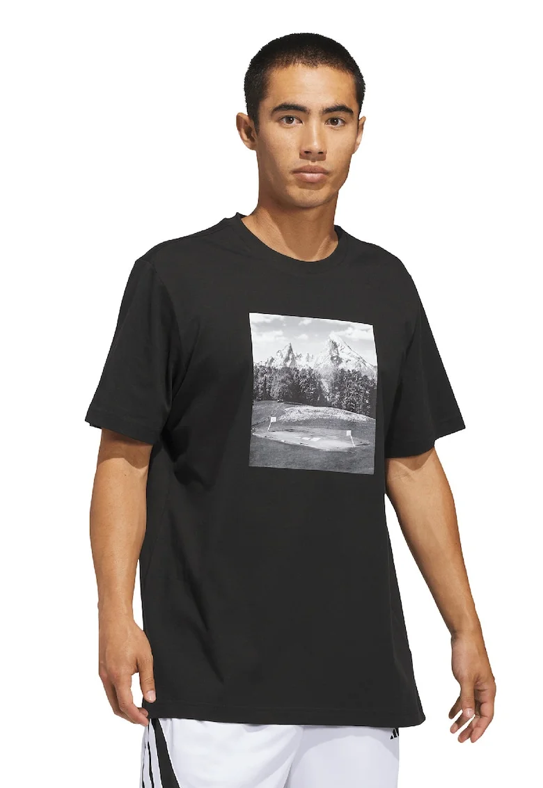 Tricou cu imprimeu grafic Escape Alpine T, Alb/Negru