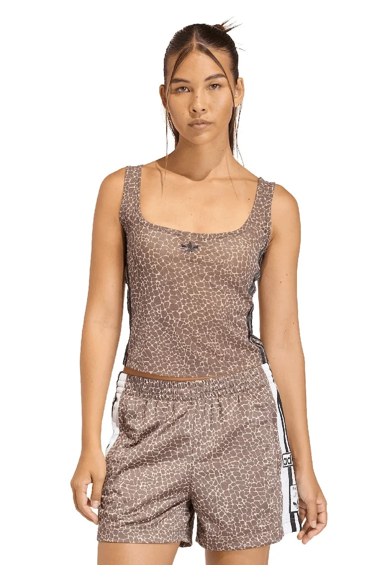 Top crop semitransparent cu model, Maro nisip