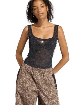 Top crop semitransparent cu model, Alb/Negru