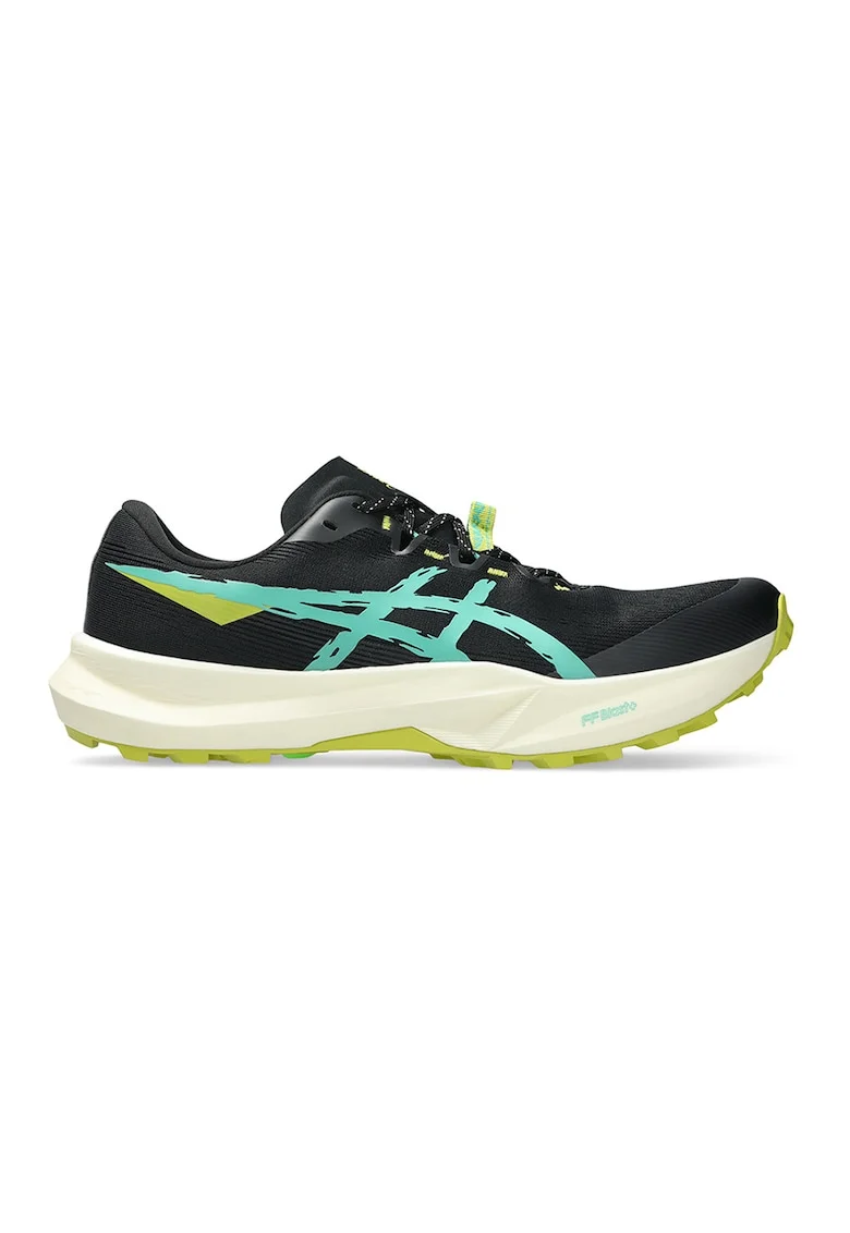 Pantofi pentru alergare pe teren accidentat Fuji Lite 6, Negru/Turcoaz/Verde lime