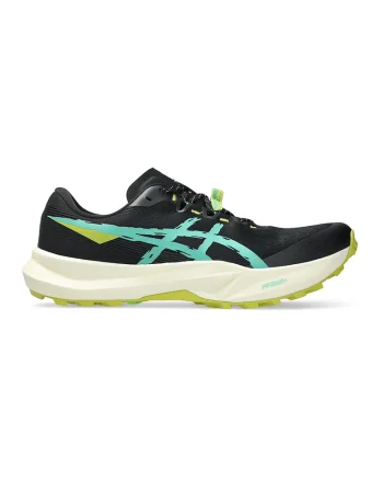 Pantofi pentru alergare pe teren accidentat Fuji Lite 6, Negru/Turcoaz/Verde lime