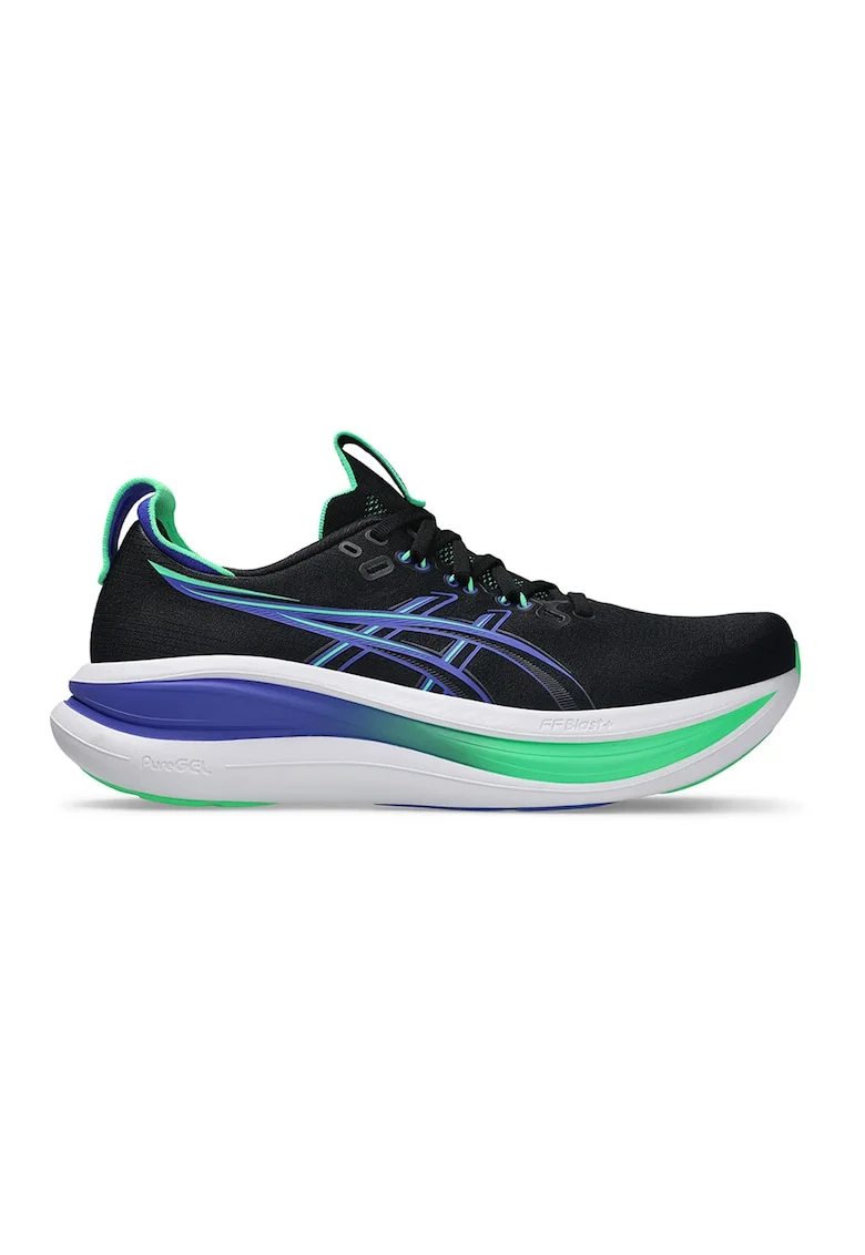 Pantofi pentru alergare Gel-Nimbus 28, Negru/Albastru indigo/Verde menta