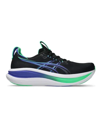 Pantofi pentru alergare Gel-Nimbus 28, Negru/Albastru indigo/Verde menta