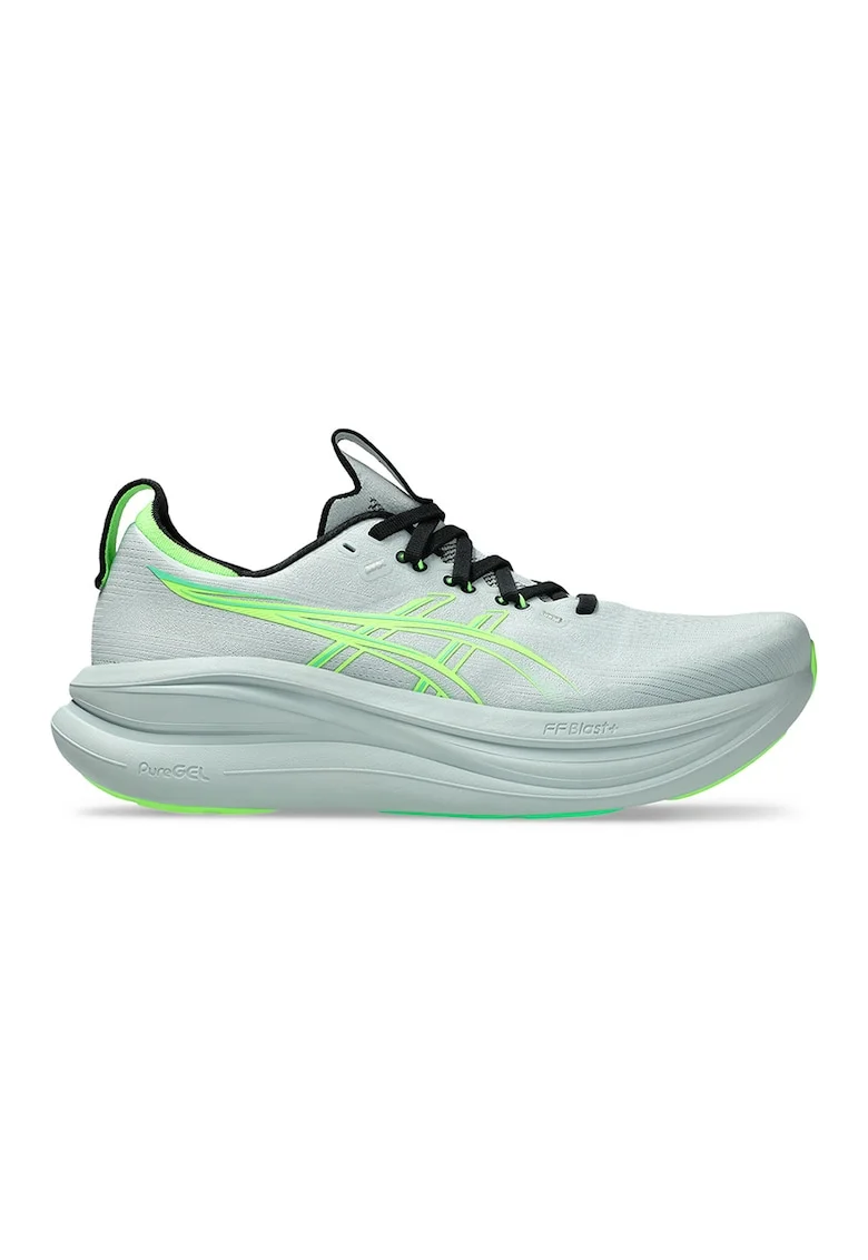Pantofi pentru alergare Gel-Nimbus 28, Negru/Gri deschis/Verde lime