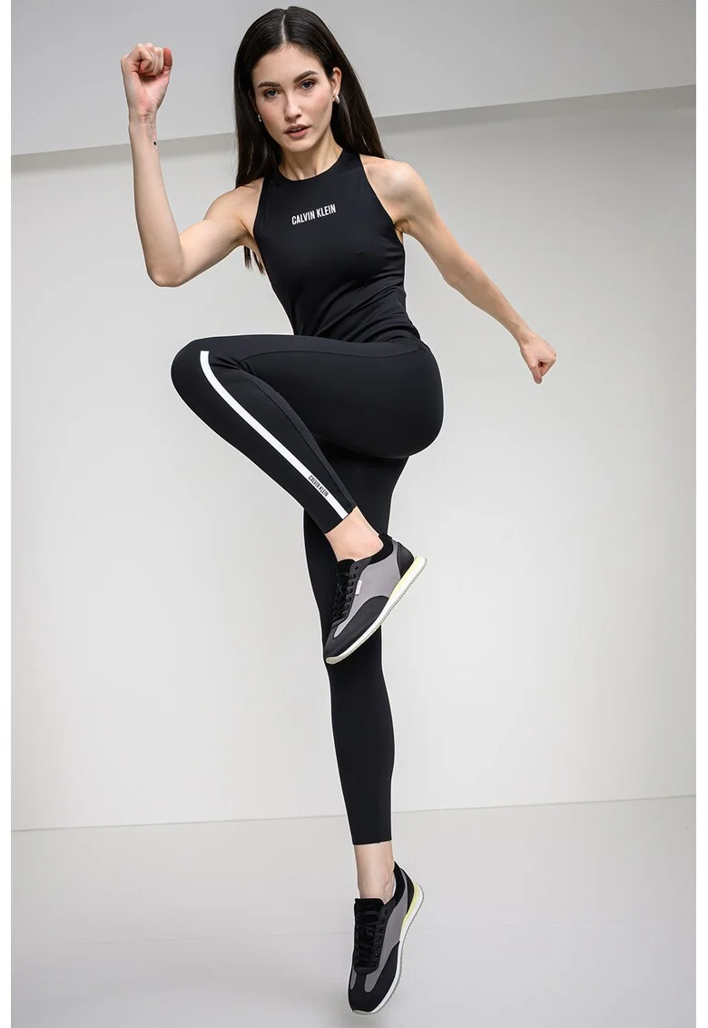 Salopeta cu barete incrucisate pe partea din spate pentru fitness, Negru
