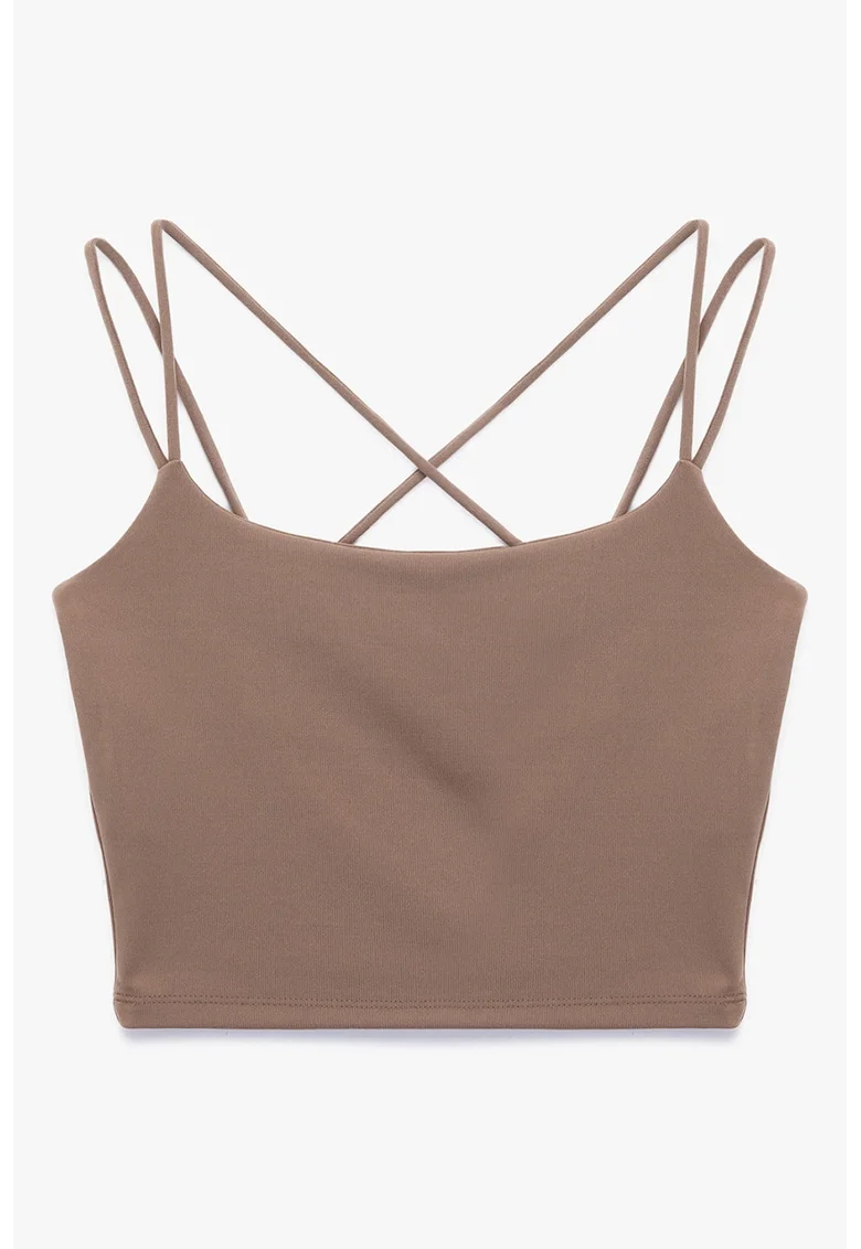 Top crop slim fit, Maro inchis