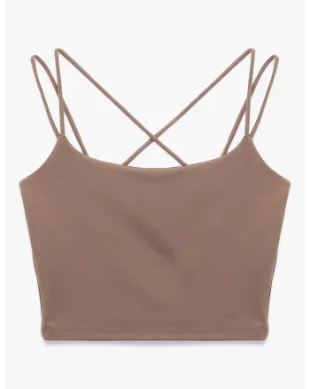 Top crop slim fit, Maro inchis