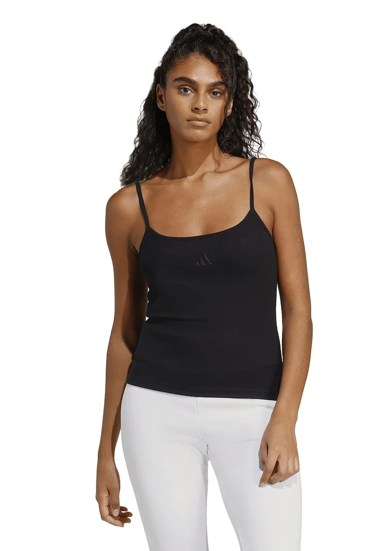 Top uni din amestec de bumbac, Negru