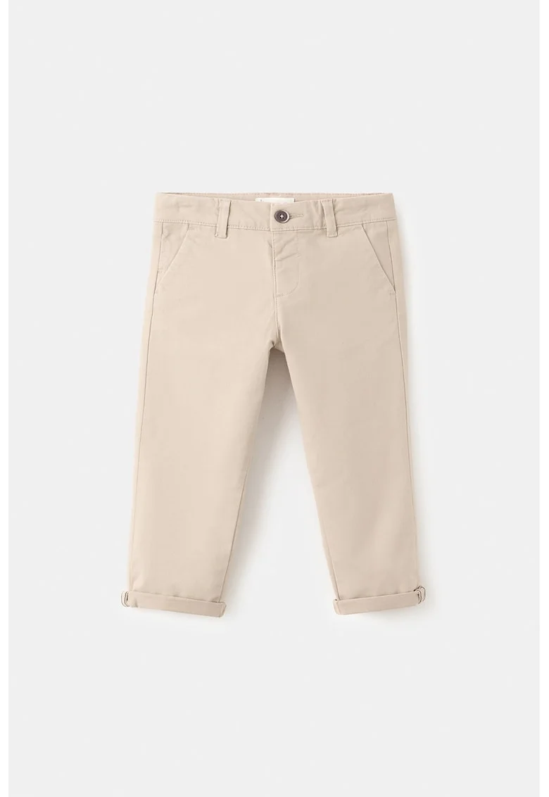 Pantaloni chino cu talie medie, Maro nisip