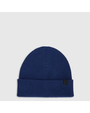 Caciula beanie barbati,  albastru, uni, 100% bumbac