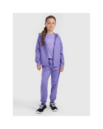 Pantaloni sport  jogger, pentru fete, violet, 4FWarm, uscare rapida, poliester