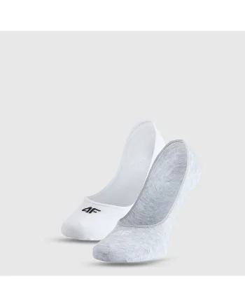 Sosete dama  set 2 perechi, alb/gri, 35-38 EU, bumbac