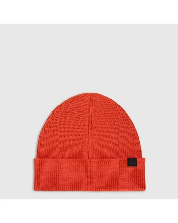 Caciula beanie barbati  rosu, uni, 100% bumbac, sezon toamna-iarna 2025