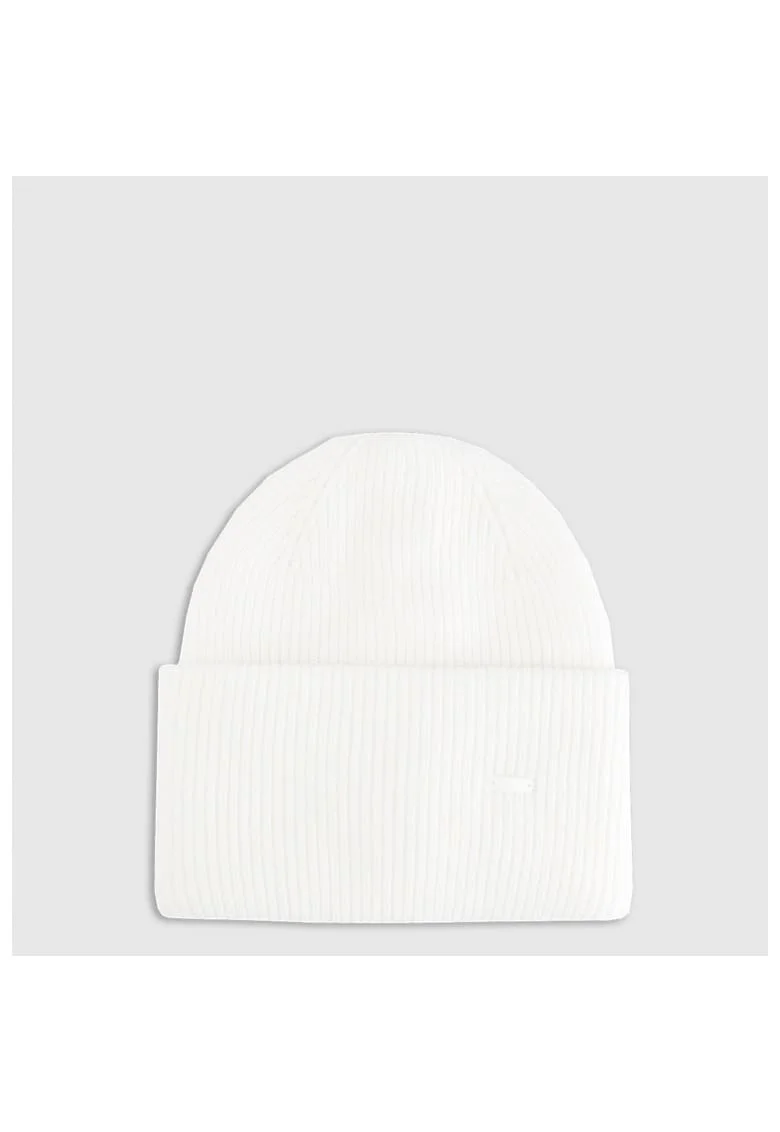 Caciula beanie unisex  alb, dimensiune universala, material din viscoza