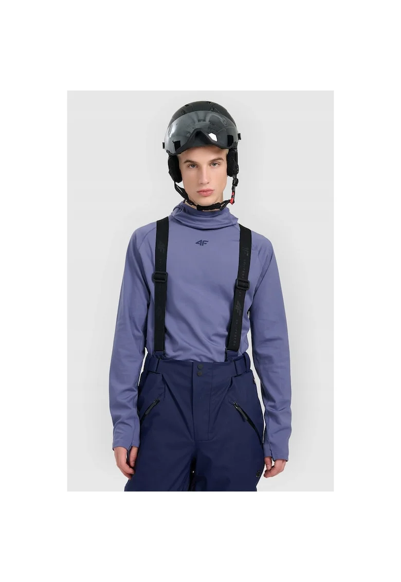 Bluza termica  pentru barbati, bleumarin, cu gluga, uscare rapida, 4FWarm, poliester