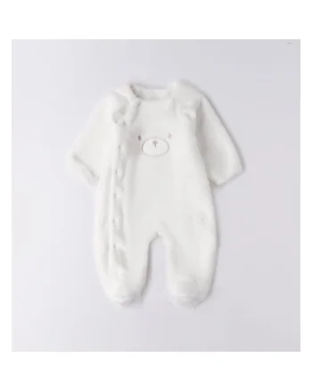 Salopeta Bebelusi Unisex  din Material Moale cu Urechi Decorative
