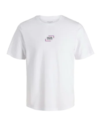 Tricou JACK &JONES Corp Graphic O-Neck JNR 54500, Alb