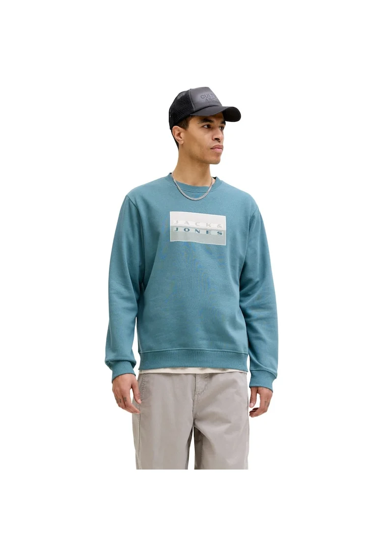 Bluza JACK &JONES Fusion Graphic Sweat Crew 54705, Turcoaz