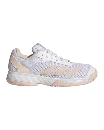 Pantofi Courtflash cu logo pentru tenis, Alb/Piersica/Violet prafuit