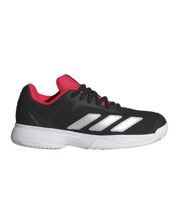 Pantofi Courtflash cu logo pentru tenis, Negru/Rosu vermillion/Argintiu