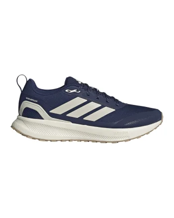 Pantofi Runfalcon 5 cu finisaj rezistent la apa, pentru alergare, Alb optic/Bleumarin