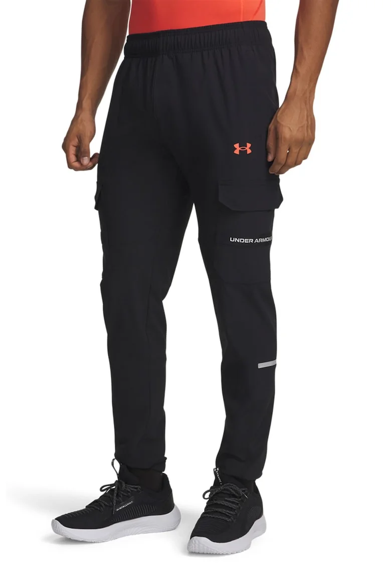 Pantaloni lejeri cu buzunare cu clapa Tech Utility, Rosu/Negru