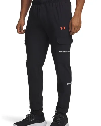 Pantaloni lejeri cu buzunare cu clapa Tech Utility, Rosu/Negru