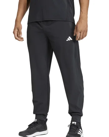 Pantaloni regular fit pentru fitness Essentials Flex, Negru