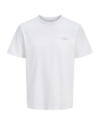Tricou JACK &JONES College Logo Crew Neck JNR 54725, Alb