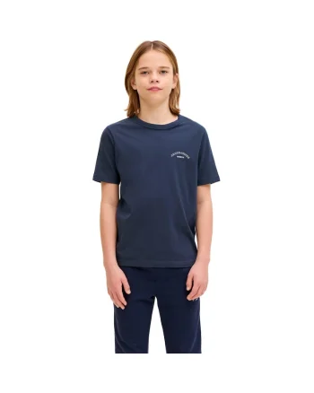 Tricou JACK &JONES College Logo Crew Neck JNR 54735, Albastru inchis