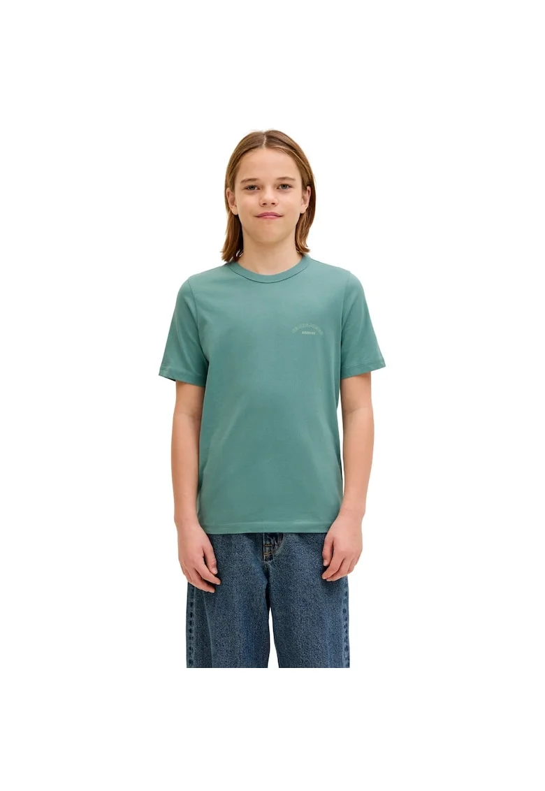 Tricou JACK &JONES College Logo Crew Neck JNR 54730, Turcoaz