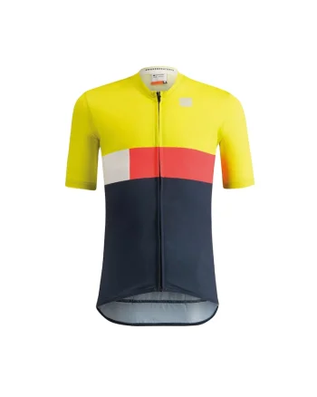 Tricou ciclism copii Snap-Galben/Bleumarin