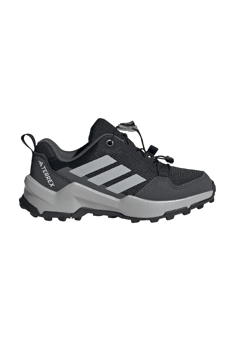 Pantofi Terrex Ax4s cu sireturi elastice pentru drumetie, Negru/Alb murdar/Gri inchis