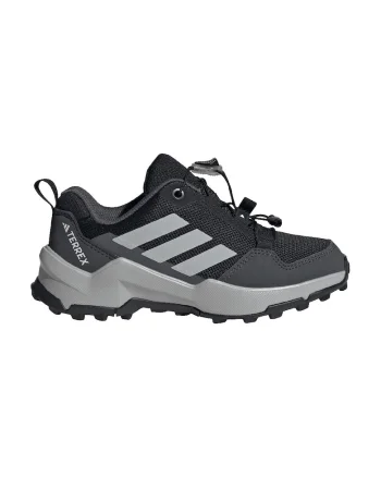 Pantofi Terrex Ax4s cu sireturi elastice pentru drumetie, Negru/Alb murdar/Gri inchis
