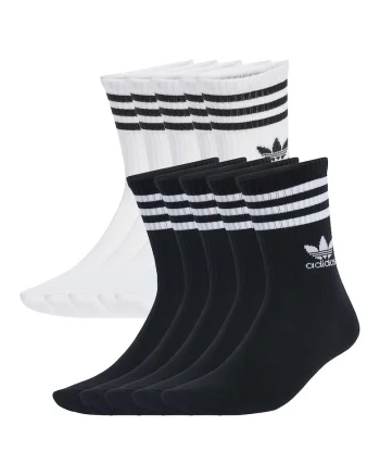 Sosete sport  3 Strip Crw, set 10 perechi, negru/alb 37-39EU