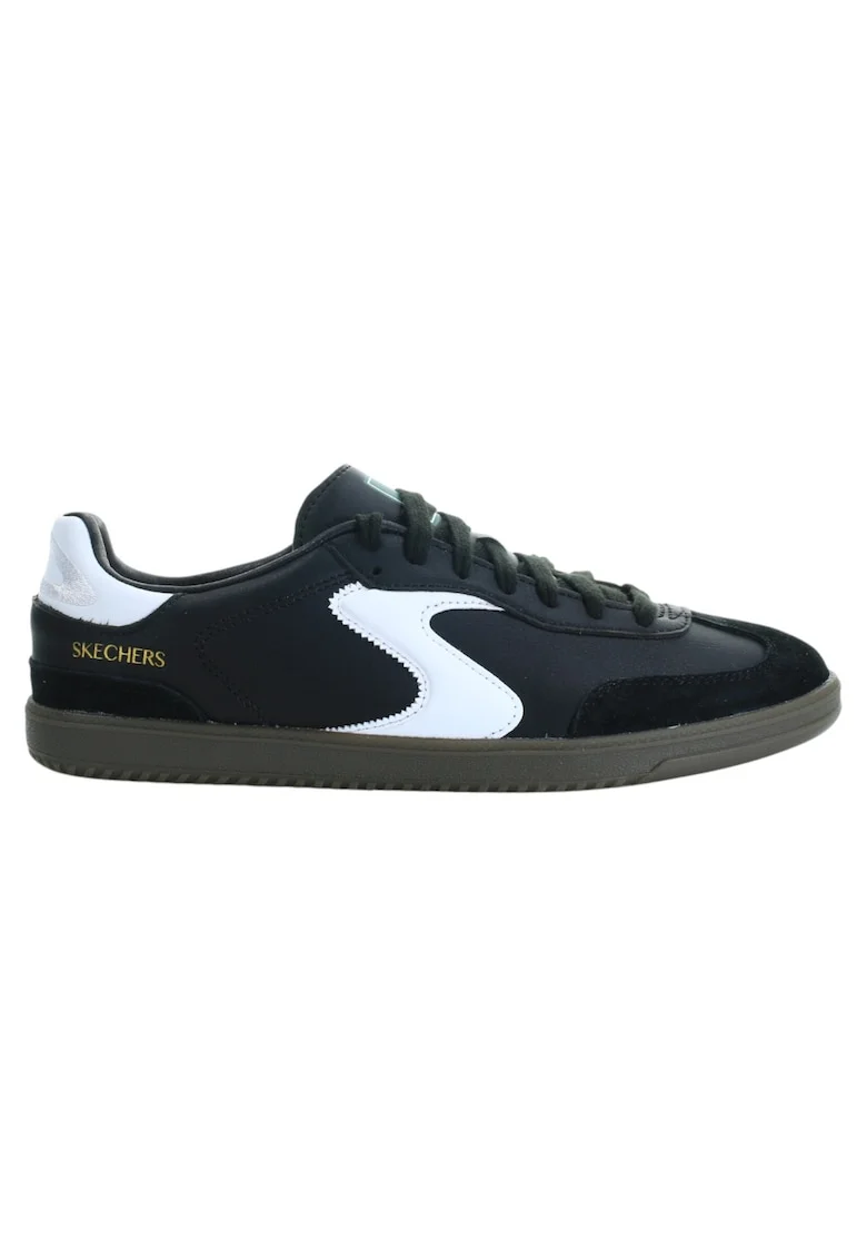 Pantofi sport  piele naturala, inchidere cu sireturi, negru